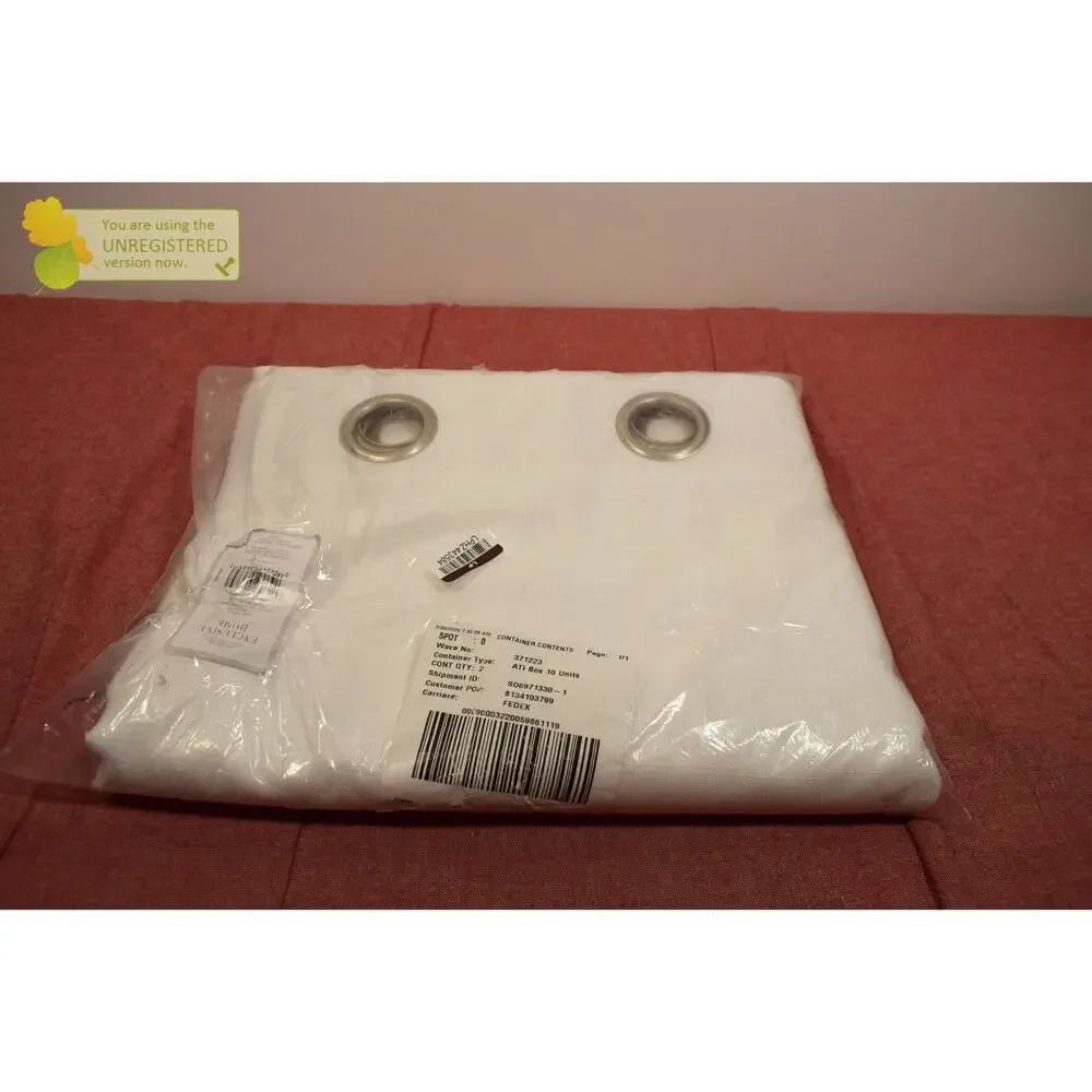Exclusive Home 108x96 Loha Patio Grommet Top Single Curtain Panel White*#